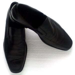 Monte Rosso Black Italian Leather Slip-On Loafers Shoes Men's 10W